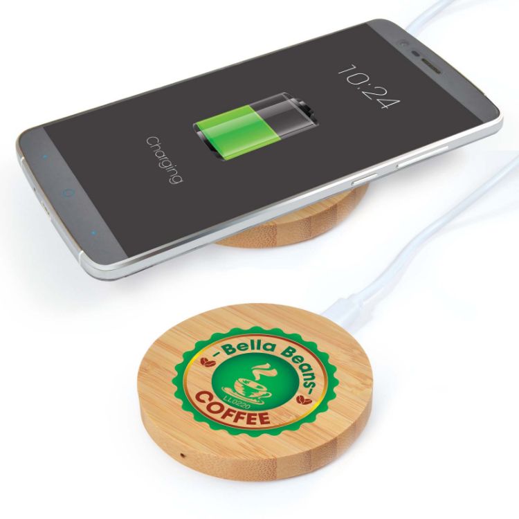 Picture of Arc Round Bamboo Wireless Charger 