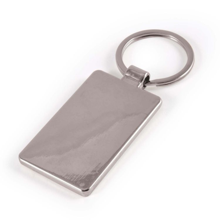 Picture of Rectangle Bamboo Zinc Keytag