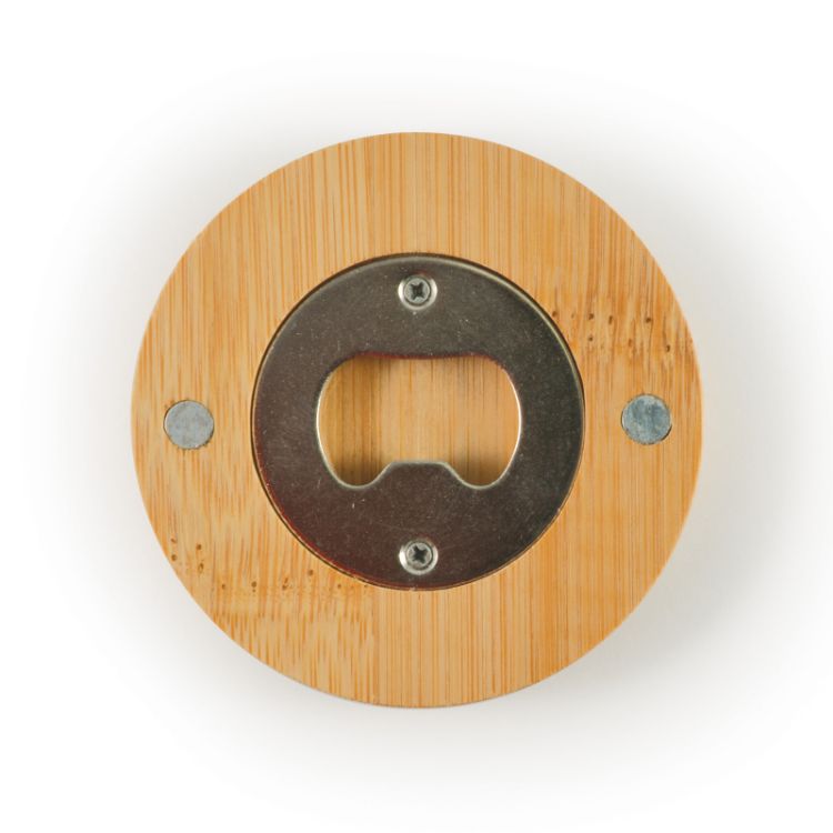 Picture of Discus Bamboo Bottle Opener Coaster 