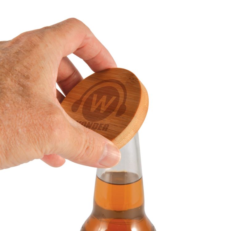 Picture of Discus Bamboo Bottle Opener Coaster 