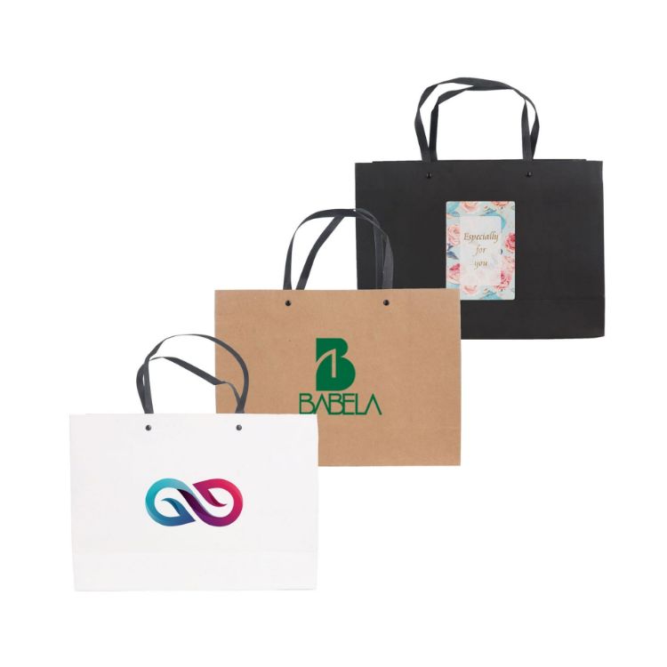 Picture of Medium Crosswise Paper Bag with Knitted Handle(320 x 250 x 110mm)