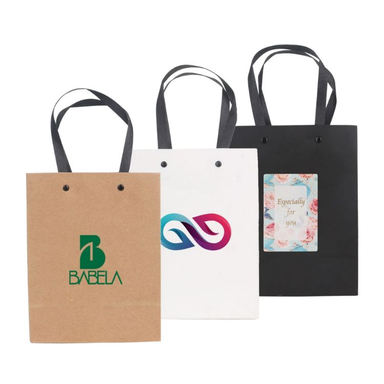 Picture of Small Vertical Paper Bag with Knitted Handle(170 x 220 x 100mm)