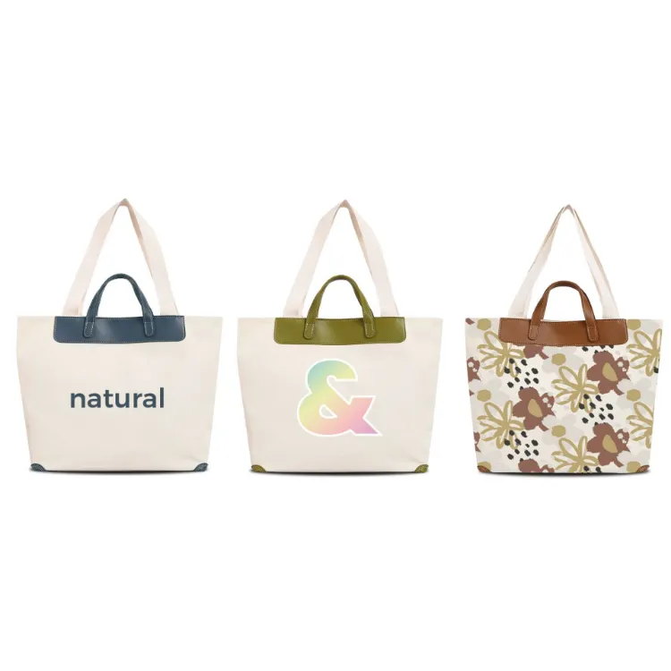 Picture of Canvas Bag With Leather Handle